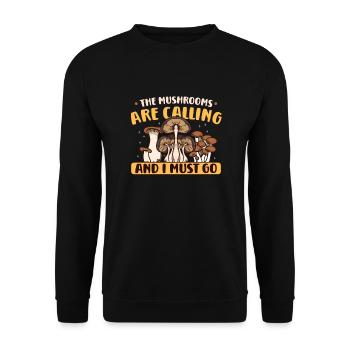 Cueilleur de champignons de Morel Champignon Champignon - Sweat-shirt Unisexe - noir - Devant - Alina (178cm) & Michal (187cm)