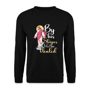 Jesus Christianity God Praying Prayer Pastor - Unisex Pullover - Schwarz - Vorne - Alina (178cm) & Michal (187cm)