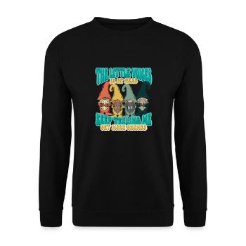 Gnomes de jardin Gnome Amant Drôle de Gnome Jardinage - Sweat-shirt Unisexe - noir - Devant - Alina (178cm) & Michal (187cm)