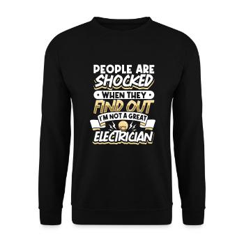 Electrician Electrical Engineer Lineman Electrical - Unisex Sweatshirt - black - Front - Alina (178cm) & Michal (187cm)