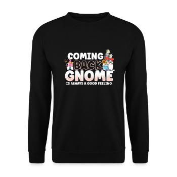 Garden Gnomes Gnome Lover Funny Gnome Gardening - Unisex Sweatshirt - black - Front - Alina (178cm) & Michal (187cm)