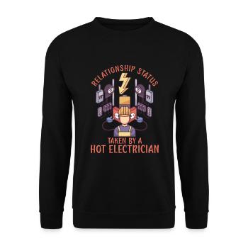 Electrician Electrical Engineer Lineman Electrical - Unisex Sweatshirt - black - Front - Alina (178cm) & Michal (187cm)