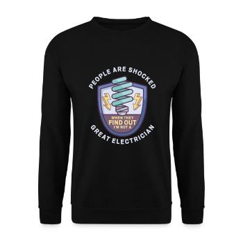 Electrician Electrical Engineer Lineman Electrical - Unisex Sweatshirt - black - Front - Alina (178cm) & Michal (187cm)