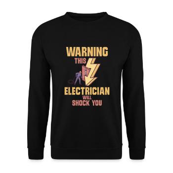 Electrician Electrical Engineer Lineman Electrical - Unisex Sweatshirt - black - Front - Alina (178cm) & Michal (187cm)