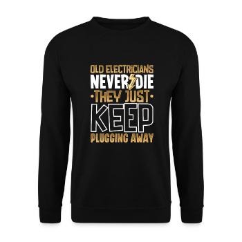 Electrician Electrical Engineer Lineman Electrical - Unisex Sweatshirt - black - Front - Alina (178cm) & Michal (187cm)