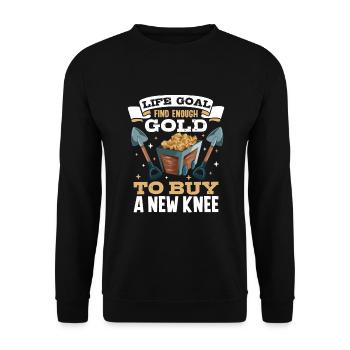 Goldgräber Goldbergbau Goldwaschen Goldmine - Unisex Pullover - Schwarz - Vorne - Alina (178cm) & Michal (187cm)
