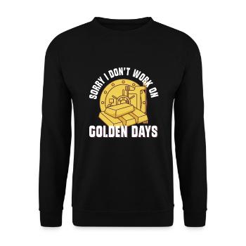 Goldgräber Goldbergbau Goldwaschen Goldmine - Unisex Pullover - Schwarz - Vorne - Alina (178cm) & Michal (187cm)