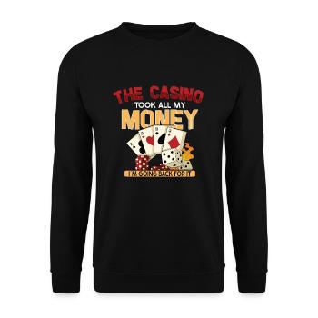 Poker Casino Joueur de Poker Jeu Roulette Cadeau - Sweat-shirt Unisexe - noir - Devant - Alina (178cm) & Michal (187cm)