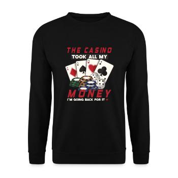 Poker Casino Poker Player Gambling Roulette Gift - Unisex Sweatshirt - black - Front - Alina (178cm) & Michal (187cm)