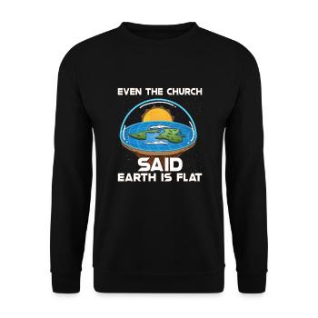 Flat Earth Theory Flat Earth Army Earth - Unisex Sweatshirt - black - Front - Alina (178cm) & Michal (187cm)