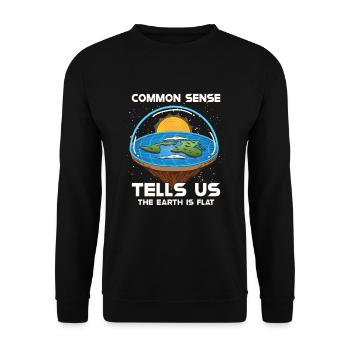 Flat Earth Theory Flat Earth Army Earth - Unisex Sweatshirt - black - Front - Alina (178cm) & Michal (187cm)