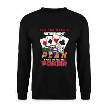 Poker Casino Joueur de Poker Jeu Roulette Cadeau - Sweat-shirt Unisexe - noir - Devant - Alina (178cm) & Michal (187cm)