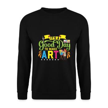 Künstler Malerei Maler Kunstfarbe Kunstlehrer - Unisex Pullover - Schwarz - Vorne - Alina (178cm) & Michal (187cm)