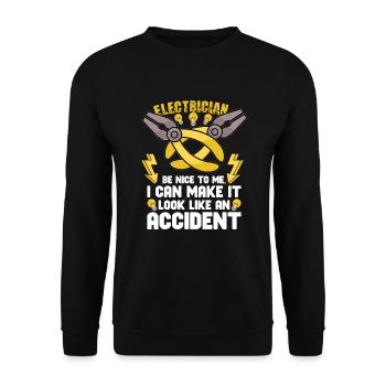 Électricien Ingénieur électricien monteur de lignes Électricien - Sweat-shirt Unisexe - noir - Devant - Alina (178cm) & Michal (187cm)