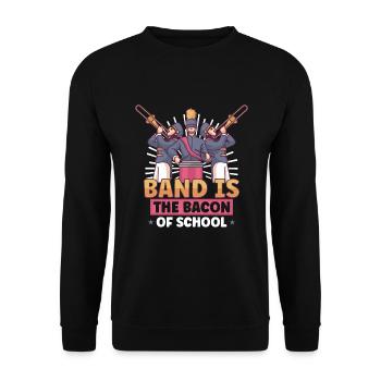 Marching Band Clarinetist School Rehearsal Music - Unisex Sweatshirt - black - Front - Alina (178cm) & Michal (187cm)
