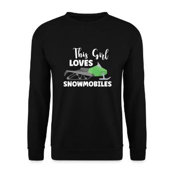 Snowmobile Snowmobile Winter Sports Gift Idea - Unisex Sweatshirt - black - Front - Alina (178cm) & Michal (187cm)