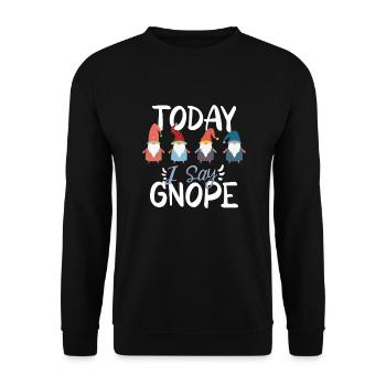 Gnomes de jardin Gnome Amant Drôle de Gnome Jardinage - Sweat-shirt Unisexe - noir - Devant - Alina (178cm) & Michal (187cm)