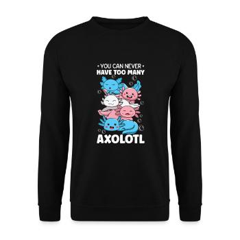 Axolotl Amphibian Funny Coolalotl - Unisex Pullover - Schwarz - Vorne - Alina (178cm) & Michal (187cm)