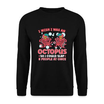 Octopus Marine Animals Sea Creature Squid Gift - Unisex Pullover - Schwarz - Vorne - Alina (178cm) & Michal (187cm)