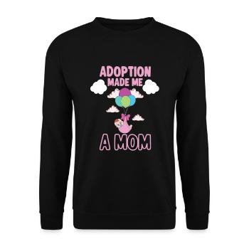 Funny Adoption Adoption Day Gifts - Unisex Sweatshirt - black - Front - Alina (178cm) & Michal (187cm)