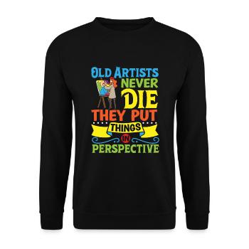 Künstler Malerei Maler Kunstfarbe Kunstlehrer - Unisex Pullover - Schwarz - Vorne - Alina (178cm) & Michal (187cm)