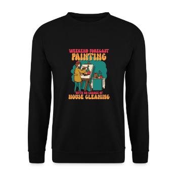 Künstler Malerei Maler Kunstfarbe Kunstlehrer - Unisex Pullover - Schwarz - Vorne - Alina (178cm) & Michal (187cm)