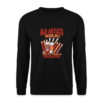 Künstler Malerei Maler Kunstfarbe Kunstlehrer - Unisex Pullover - Schwarz - Vorne - Alina (178cm) & Michal (187cm)