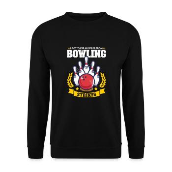 Équipe de bowling drôle Bowler Strike idée cadeau - Sweat-shirt Unisexe - noir - Devant - Alina (178cm) & Michal (187cm)