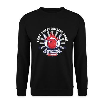 Drôle d’équipe de bowling Bowler Strike Gift Idea - Sweat-shirt Unisexe - noir - Devant - Alina (178cm) & Michal (187cm)