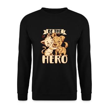 Animal RESCUE ANIMAL RIGHTS RESCUE Animal ADOPTION - Unisex Sweatshirt - black - Front - Alina (178cm) & Michal (187cm)