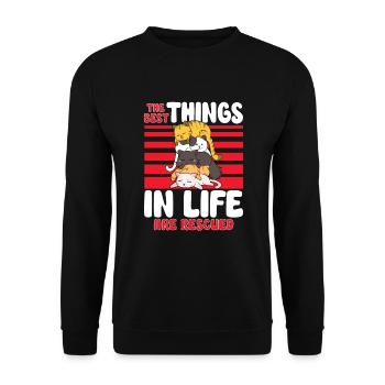 Cat RESCUE ANIMAL RIGHTS RESCUE Cat ADOPTION - Unisex Sweatshirt - black - Front - Alina (178cm) & Michal (187cm)