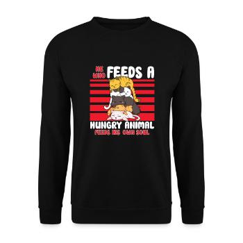 Cat RESCUE ANIMAL RIGHTS RESCUE Cat ADOPTION - Unisex Sweatshirt - black - Front - Alina (178cm) & Michal (187cm)