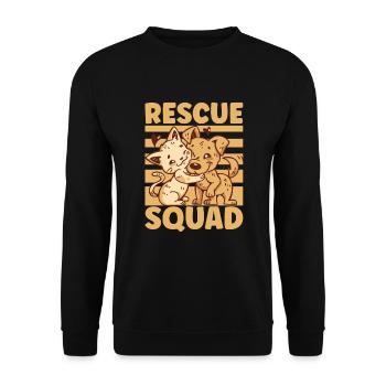 Cat RESCUE ANIMAL RIGHTS RESCUE Cat ADOPTION - Unisex Sweatshirt - black - Front - Alina (178cm) & Michal (187cm)
