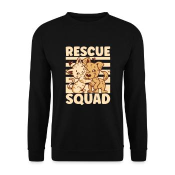 Cat RESCUE ANIMAL RIGHTS RESCUE Cat ADOPTION - Unisex Sweatshirt - black - Front - Alina (178cm) & Michal (187cm)