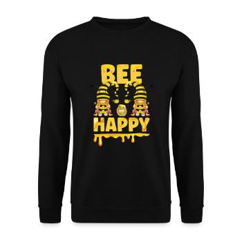 Beekeeper Gnomes Gnome Lover Funny Gnome Honey Bee - Unisex Pullover - Schwarz - Vorne - Alina (178cm) & Michal (187cm)