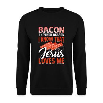 Amateurs de bacon Drôle de bacon Célèbre nourriture Keto - Sweat-shirt Unisexe - noir - Devant - Alina (178cm) & Michal (187cm)