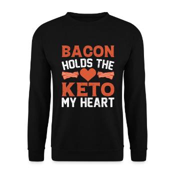 Amateurs de bacon Drôle de bacon Célèbre nourriture Keto - Sweat-shirt Unisexe - noir - Devant - Alina (178cm) & Michal (187cm)