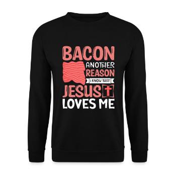 Amateurs de bacon Drôle de bacon Célèbre nourriture Keto - Sweat-shirt Unisexe - noir - Devant - Alina (178cm) & Michal (187cm)
