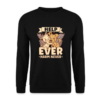 Animal RESCUE ANIMAL RIGHTS RESCUE Animal ADOPTION - Unisex Sweatshirt - black - Front - Alina (178cm) & Michal (187cm)