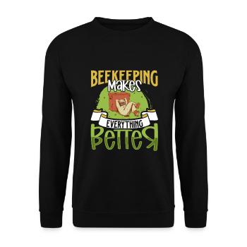 Honey Bee Beekeeping Beekeeper Honeybee Beekeeping - Unisex Pullover - Schwarz - Vorne - Alina (178cm) & Michal (187cm)