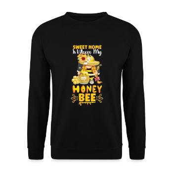 Beekeeper Gnomes Gnome Lover Funny Gnome Honey Bee - Unisex Pullover - Schwarz - Vorne - Alina (178cm) & Michal (187cm)