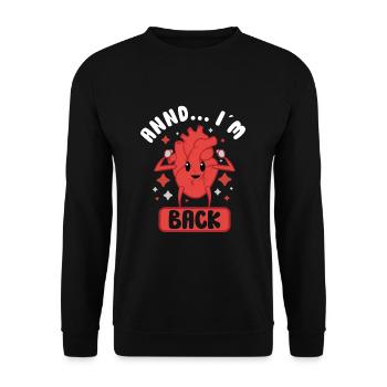 Heart Attack Open Heart Surgery Heart Surgery Gift - Unisex Pullover - Schwarz - Vorne - Alina (178cm) & Michal (187cm)