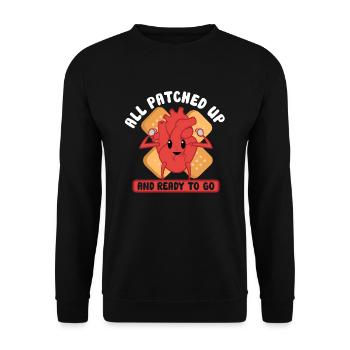 Open Heart Surgery Heart Surgery Survivor Gift - Unisex Sweatshirt - black - Front - Alina (178cm) & Michal (187cm)