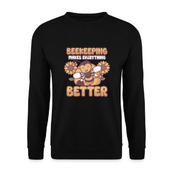 Honey Bee Beekeeping Beekeeper Honeybee Beekeeping - Unisex Pullover - Schwarz - Vorne - Alina (178cm) & Michal (187cm)