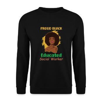 Black Social Worker School Social Work - Unisex Sweatshirt - black - Front - Alina (178cm) & Michal (187cm)