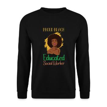 Black Social Worker School Social Work - Unisex Sweatshirt - black - Front - Alina (178cm) & Michal (187cm)