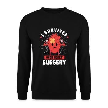 Crise cardiaque Chirurgie à cœur ouvert Chirurgie cardiaque Cadeau - Sweat-shirt Unisexe - noir - Devant - Alina (178cm) & Michal (187cm)