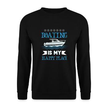 Boating Dad Boat Captain Pontoon Sailor Cruising - Unisex Pullover - Schwarz - Vorne - Alina (178cm) & Michal (187cm)