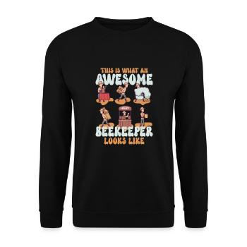 Honey Bee Beekeeping Beekeeper Honeybee Beekeeping - Unisex Pullover - Schwarz - Vorne - Alina (178cm) & Michal (187cm)