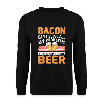 Amateurs de bacon Drôle de bacon Célèbre nourriture Keto - Sweat-shirt Unisexe - noir - Devant - Alina (178cm) & Michal (187cm)